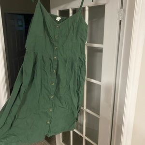 Aerie EVERGREEN BUTTON DOWN SUMMER DRESS